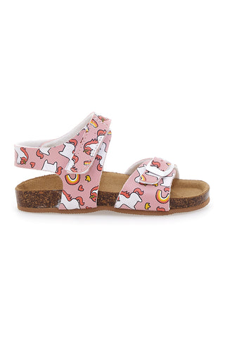 Roza sandali z velcro trakovi in usnjenim podplatom Pitt Kids 47327