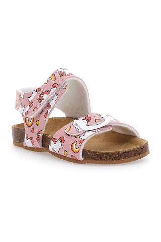 Roza sandali z velcro trakovi in usnjenim podplatom Pitt Kids 47327