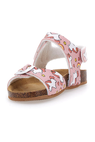 Roza sandali z velcro trakovi in usnjenim podplatom Pitt Kids 47327