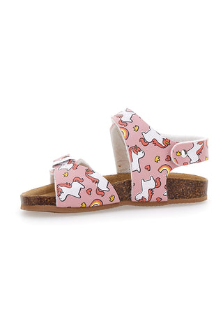 Roza sandali z velcro trakovi in usnjenim podplatom Pitt Kids 47327
