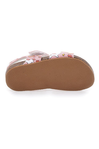 Roza sandali z velcro trakovi in usnjenim podplatom Pitt Kids 47327