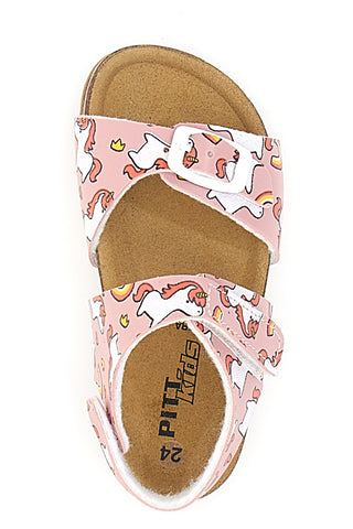 Roza sandali z velcro trakovi in usnjenim podplatom Pitt Kids 47327