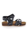 Črni sandali z velcro zaponko in usnjeno podplatom Pitt Kids 47327