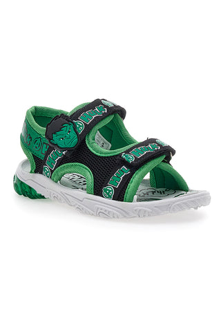 Zelene in črne sandale z velcro trakovi Disney Hulk 1010159