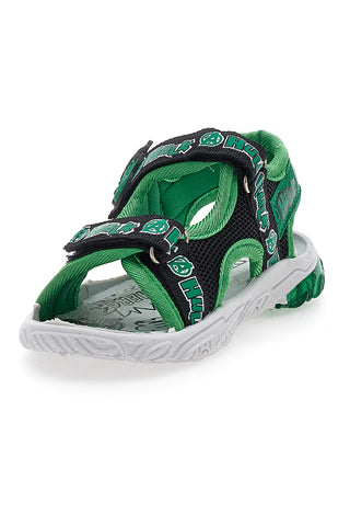 Zelene in črne sandale z velcro trakovi Disney Hulk 1010159