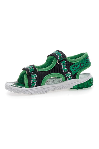Zelene in črne sandale z velcro trakovi Disney Hulk 1010159