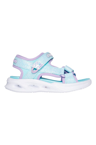 Modre sandale z odprtim prstom in velcro trakom Skechers Kids' S Lights: Sola Glow