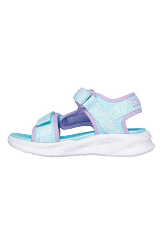 Modre sandale z odprtim prstom in velcro trakom Skechers Kids' S Lights: Sola Glow