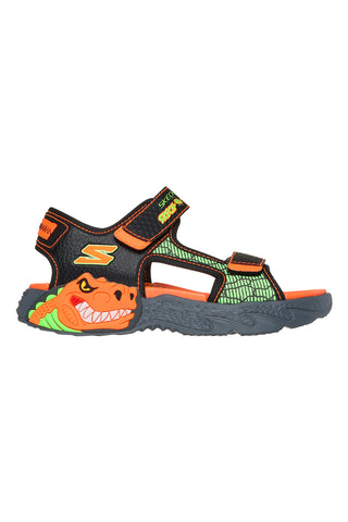 Sandali z lučkami, črni in oranžni Skechers CREATURE-SPLASH