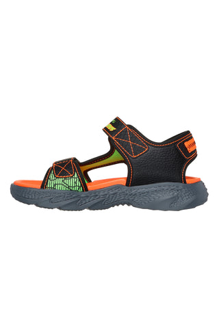 Sandali z lučkami, črni in oranžni Skechers CREATURE-SPLASH
