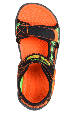 Sandali z lučkami, črni in oranžni Skechers CREATURE-SPLASH