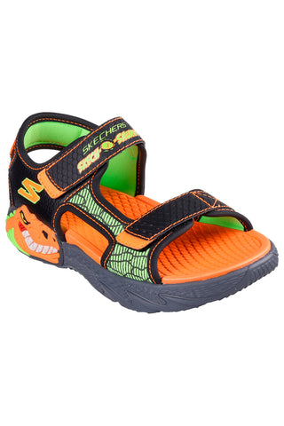 Sandali z lučkami, črni in oranžni Skechers CREATURE-SPLASH