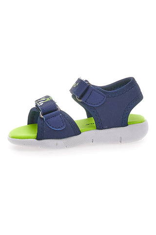 Modri in zeleni sandali s potiskom in zapenjanjem na velcro Superga S63S820