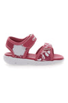 Roza sandali z natisnjenim motivom in zapenjanjem na velcro Superga S63S820