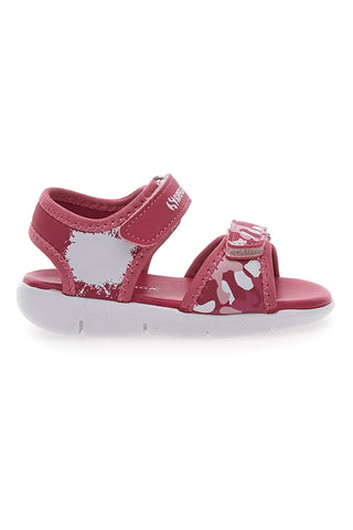 Roza sandali z natisnjenim motivom in zapenjanjem na velcro Superga S63S820