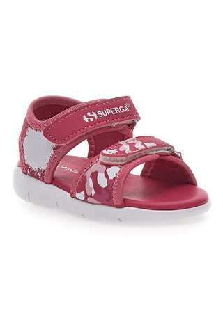 Roza sandali z natisnjenim motivom in zapenjanjem na velcro Superga S63S820