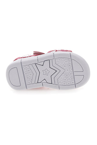 Roza sandali z natisnjenim motivom in zapenjanjem na velcro Superga S63S820