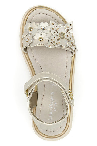 Sandali Oro z okrasnim cvetom in velcro LAURA BIAGIOTTI 96129493