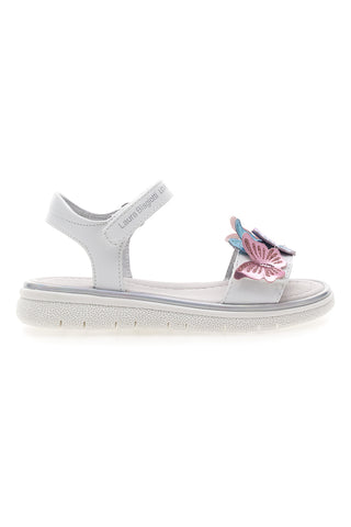 Bele sandale z barvnimi aplikacijami in velcro trakom LAURA BIAGIOTTI 96139491