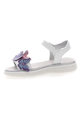 Bele sandale z barvnimi aplikacijami in velcro trakom LAURA BIAGIOTTI 96139491