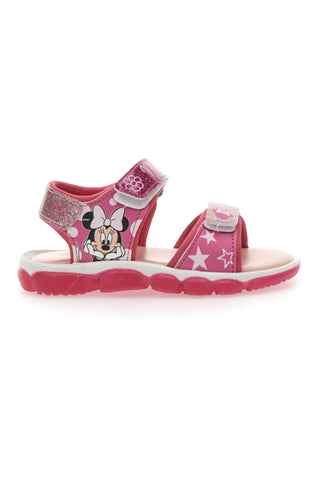 Roza sandali z lučkami in potiskom Minnie Mouse 17MN3N08L