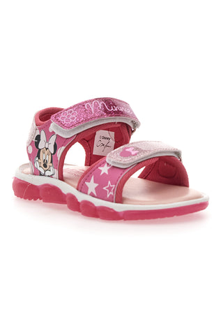 Roza sandali z lučkami in potiskom Minnie Mouse 17MN3N08L