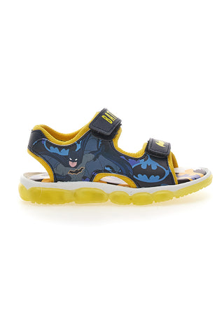 Črne in rumene sandale z logotipom Batman in zapenjanjem na velcro BATMAN 19BM3N01LA