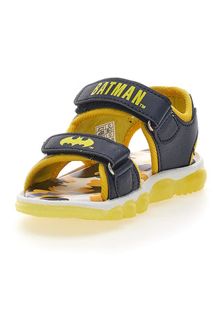 Črne in rumene sandale z logotipom Batman in zapenjanjem na velcro BATMAN 19BM3N01LA