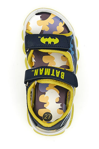 Črne in rumene sandale z logotipom Batman in zapenjanjem na velcro BATMAN 19BM3N01LA