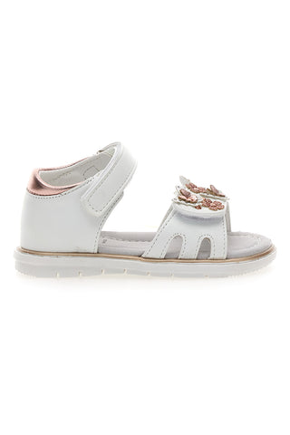 Bele in roza sandale z velcro zaponko Grazie 200C355