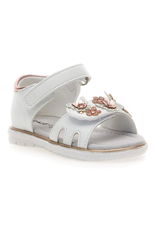 Bele in roza sandale z velcro zaponko Grazie 200C355