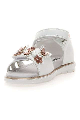 Bele in roza sandale z velcro zaponko Grazie 200C355