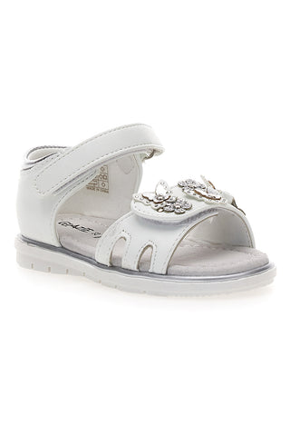 Bele sandale z velcro zaponko Grazie 200C355