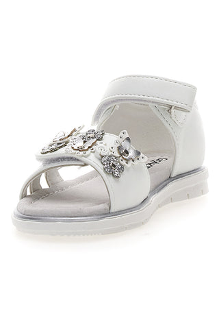 Bele sandale z velcro zaponko Grazie 200C355