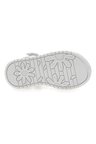 Bele sandale z metulji in dvojnim velcro trakom GRAZIE GIRL 15018