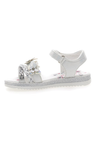 Bele sandale z okrasnimi metulji in zapenjanjem na velcro GRAZIE GIRL 14330