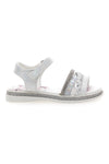 Bele in srebrne sandale z velcro trakom GRAZIE GIRL 14342
