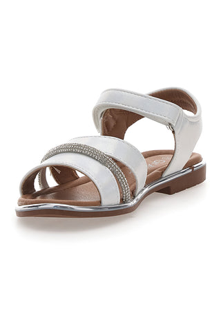 Bele sandale z velcro zaponko Grazie 15025