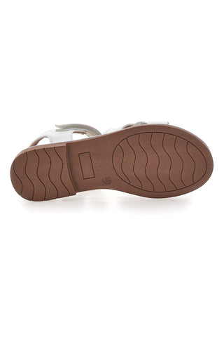 Bele sandale z velcro zaponko Grazie 15025