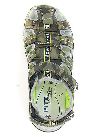 Zelene ribiške sandale z Velcro Pitt Kids 14371