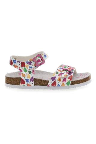 Bele sandale z motivom sadja in zaponkami PITT KIDS 14504