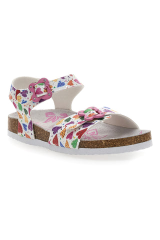 Bele sandale z motivom sadja in zaponkami PITT KIDS 14504