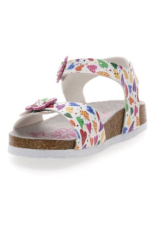 Bele sandale z motivom sadja in zaponkami PITT KIDS 14504