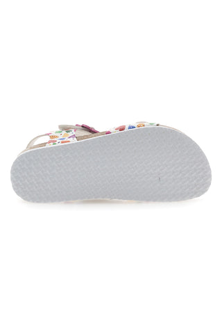 Bele sandale z motivom sadja in zaponkami PITT KIDS 14504