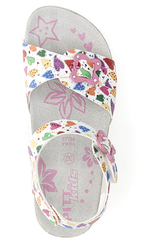 Bele sandale z motivom sadja in zaponkami PITT KIDS 14504