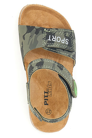 Zelene sandale z zapenjanjem na velcro in napisom SPORT Pitt Kids 14513