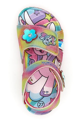 Večbarvne sandale z velcro zaponko Unicorn S8010161