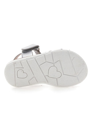 Srebrni sandali z okrasnimi cvetovi Pitt Kids 39G2517S
