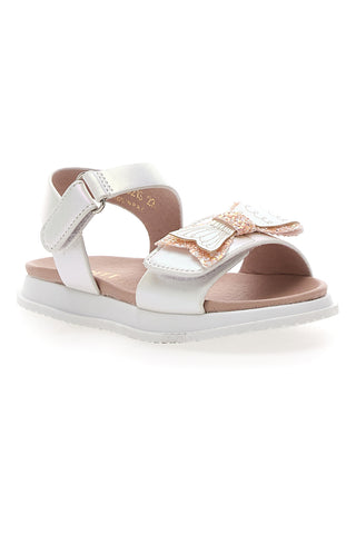 Bele sandale z bleščečo pentljo Pitt Kids 39G2521S