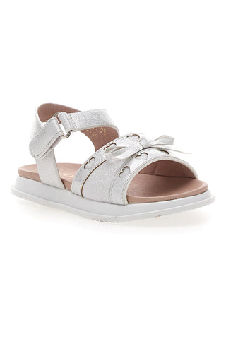 Srebrni sandali z izrezanimi srčki PITT KIDS 39G2522S